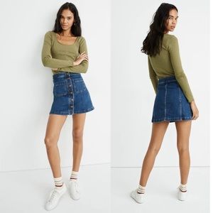 Madewell denim miniskirt Patch pocket A-line Size 28